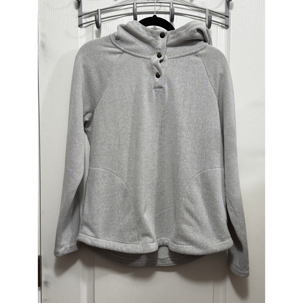 Kyodan Outdoor Womens Gray Honeycomb Knit Snap Neck Hoodie Sweatshirt‎ Size M